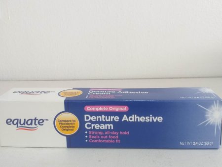 Equate Complete Original Denture Adhesive Cream, 2.4 oz(68g) Hot on Sale