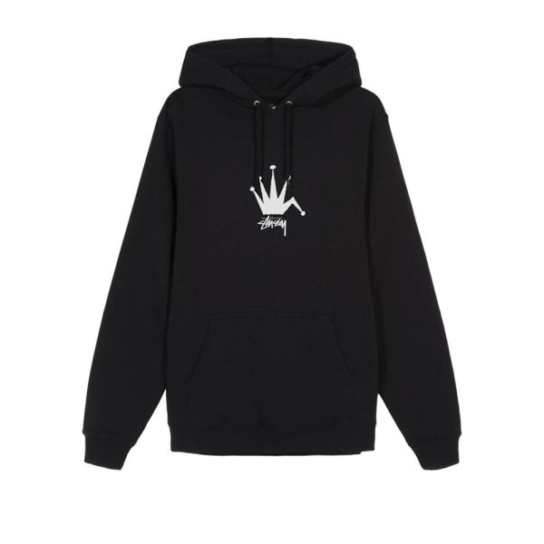 Stussy Old Crown Hoodie - Black on Sale