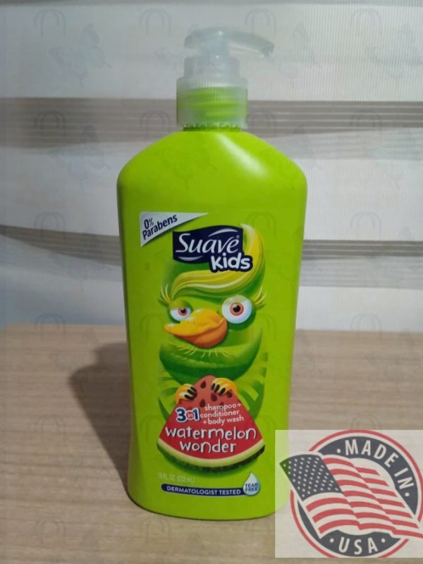 Suave Kids Watermelon Wonder 3-in-1 Shampoo, Conditioner and Body Wash(532ml) Hot on Sale