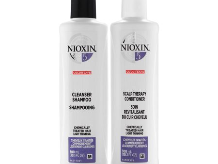 Nioxin System 5 Cleanser and Scalp Therapy Duo Color Safe 10.1 oz Hot on Sale