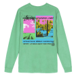 Stussy Palm Desert Pigment Dyed LS Tee - Moss Hot on Sale