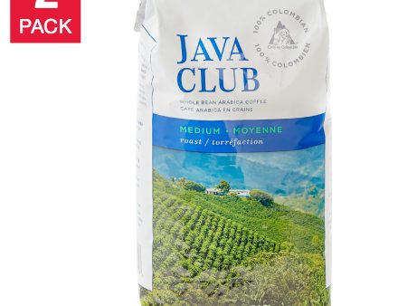 Java Club 100% Colombian Whole Bean Arabica Coffee, 2-pack Hot on Sale