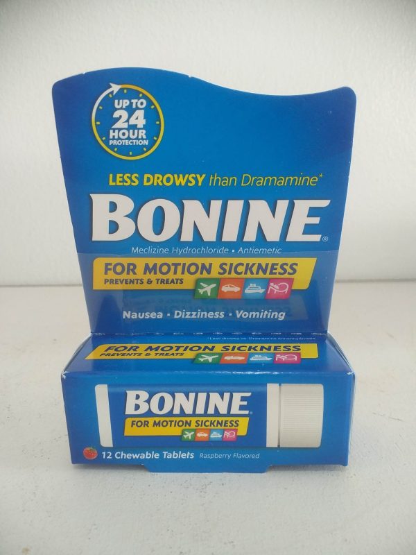 Bonine Motion Sickness and Nausea Relief Travel Pack, Chewable Tablets, Raspberry, 12 Ct Online