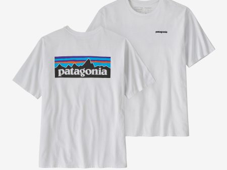 Patagonia Men s P-6 Organic Cotton Logo Tee - White For Sale