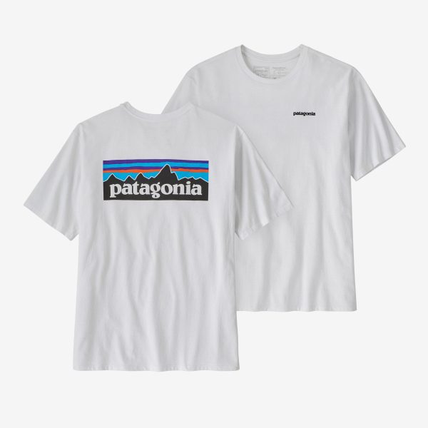 Patagonia Men s P-6 Organic Cotton Logo Tee - White For Sale