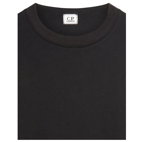 DIAGONAL FLEECE LENS CREW SWEATSHIRT IN BLACK For Cheap