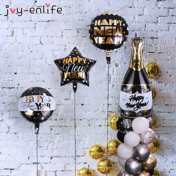 Happy New Year Decorations Wine Bottle Foil Balloons Online now