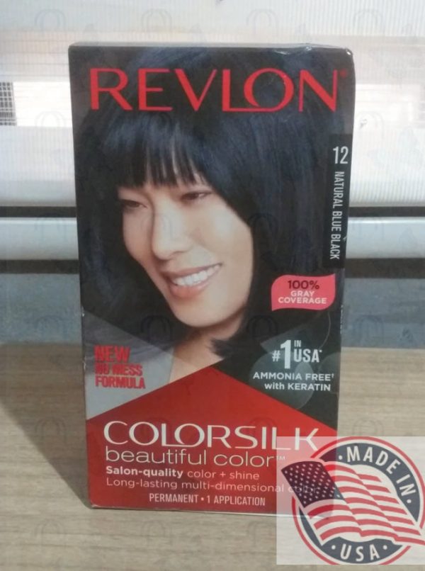 Revlon Permanent Hair color #12 Natural Blue Black ammonia free with Keratin Supply