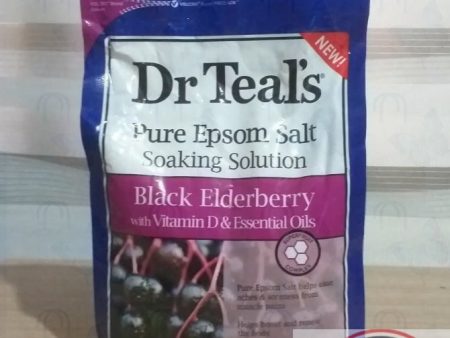 Dr. Teals Pure Epsom Salt soaking solution Black Elderberry w vit.D & Essential oils 1.36kg Online now