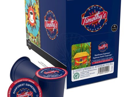 Timothy s World Coffee Rainforest Extra Bold Espresso Dark Roast Coffee,  96 K-Cup Pods Fashion