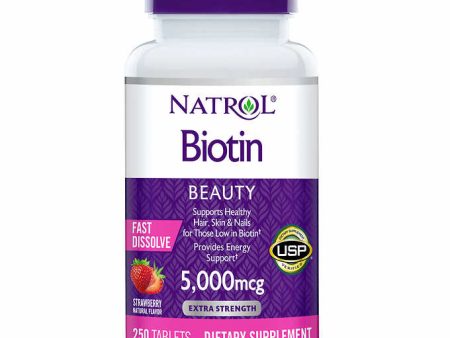 Natrol Biotin 5000mcg Fast Dissolve, 250 Tablets Online Hot Sale