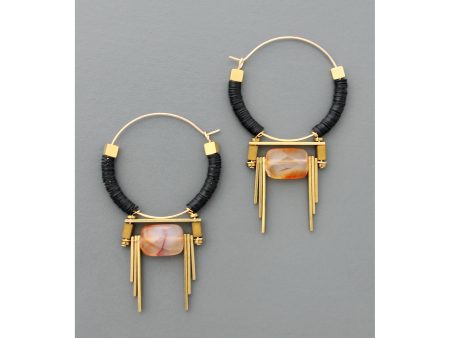 Art Deco Hoop Earrings Hot on Sale