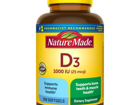 Nature Made Vitamin D3 25 mcg, 650 Softgels Online Sale