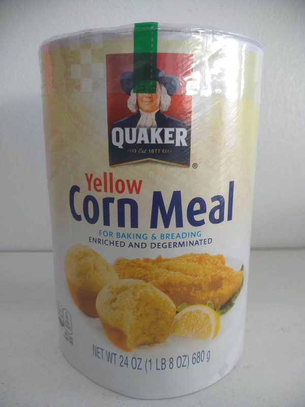 Quaker Yellow Enriched and Degerminated Corn Meal Canister, 24 oz Online Hot Sale