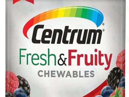 Centrum Adults 50+ Fresh & Fruity Chewables Multivitamin Multimineral Supplement (60 ct) Mixed Berry For Sale