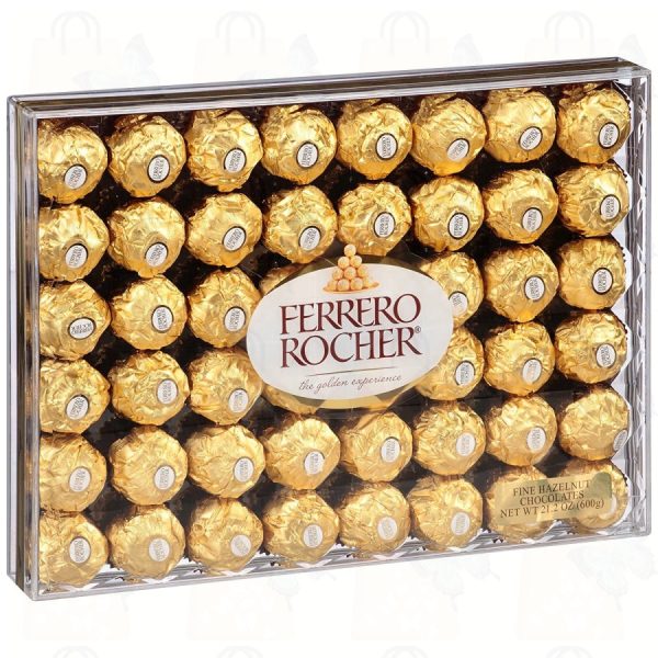 Ferrero Rocher Fine Hazelnut Chocolates, Chocolate Gift Box, 48 Count Flat, 21.2 oz on Sale