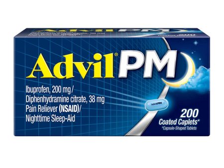 Advil PM Ibuprofen 200mg, 200 Caplets Hot on Sale