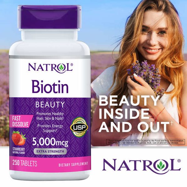 Natrol Biotin 5000mcg Fast Dissolve, 250 Tablets Online Hot Sale