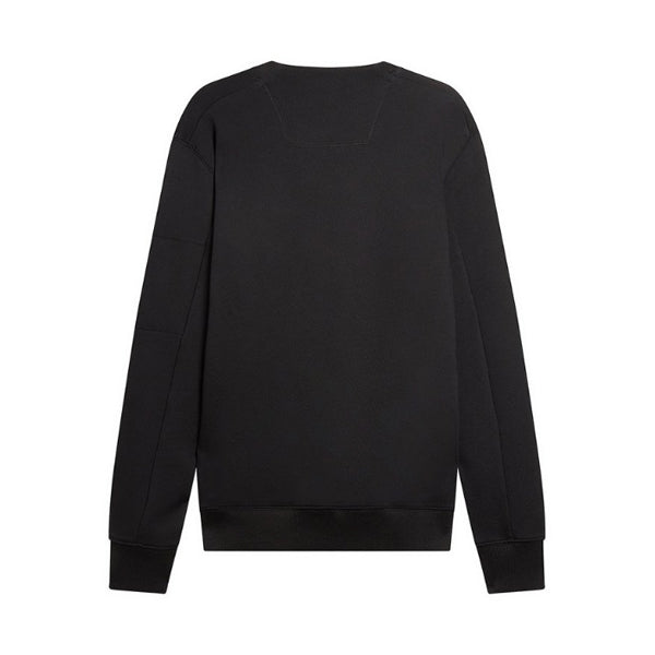 DIAGONAL FLEECE LENS CREW SWEATSHIRT IN BLACK For Cheap