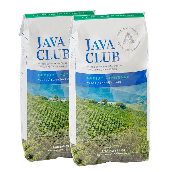 Java Club 100% Colombian Whole Bean Arabica Coffee, 2-pack Hot on Sale