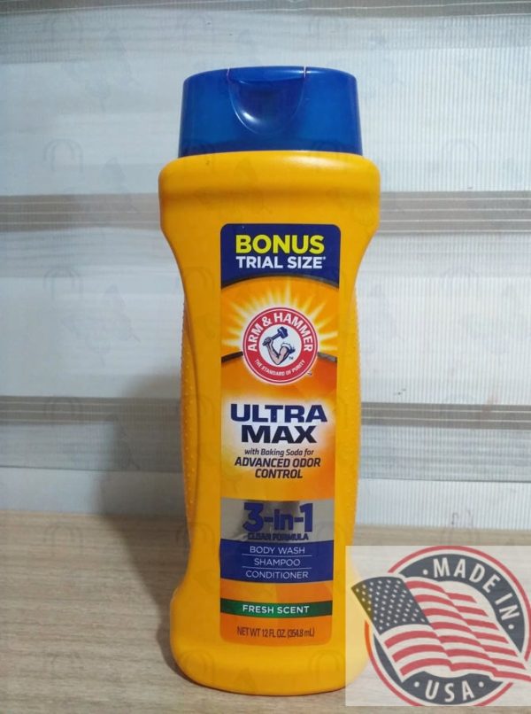 Arm & Hammer Ultra Max 3 in 1 Bodywash Shampoo, Conditioner 12 oz(354.8ml) U.S.A Online