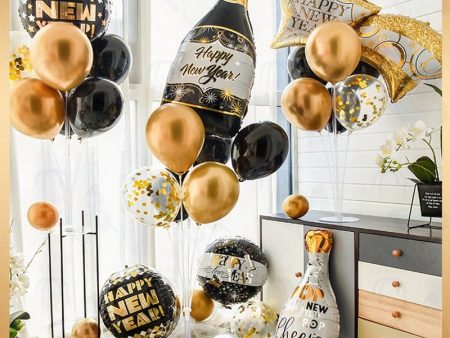 Happy New Year Decorations Wine Bottle Foil Balloons Online now