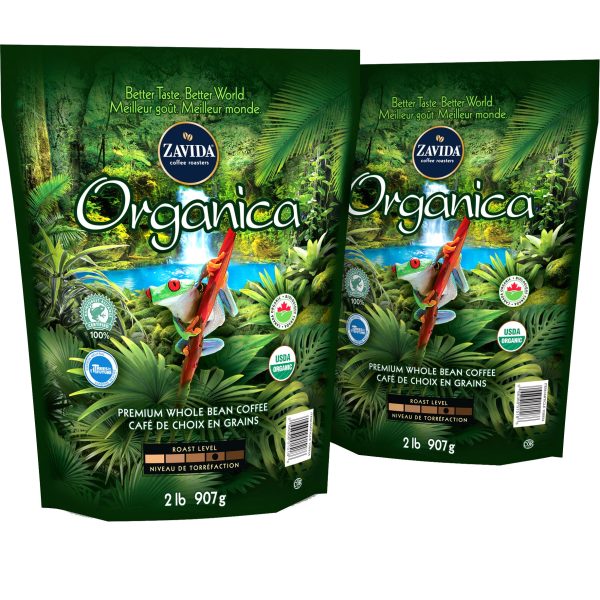 Zavida Organica Whole Bean Organic Coffee 2 x 907 g Bags Online Sale