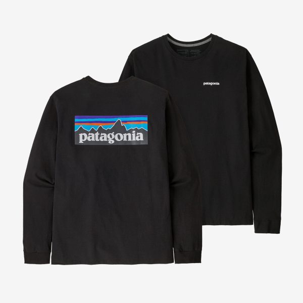 Patagonia Men s P-6 Logo Responsibili-Tee Long Sleeve Shirt- Black Online Sale