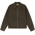 Stussy Denim Zip Work Jacket - Olive Cheap