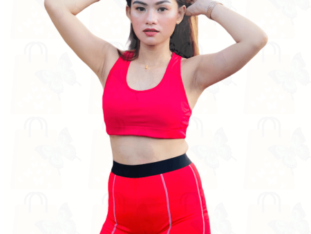 high quality breathable spandex nylon cross sport bra & short Hot on Sale