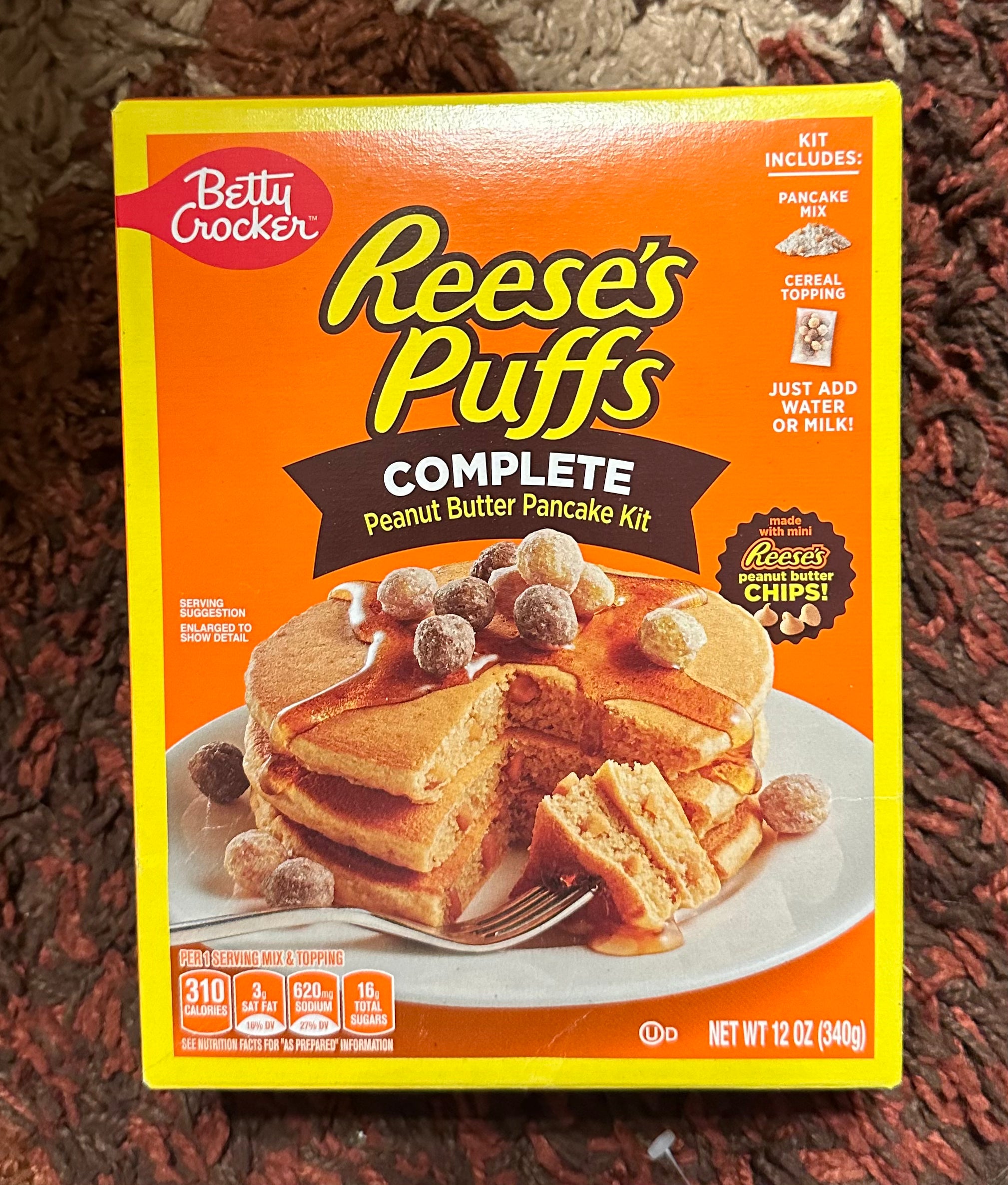 Betty Crocker REESE S PUFFS Peanut Butter Pancake Mix, 12 oz. For Sale