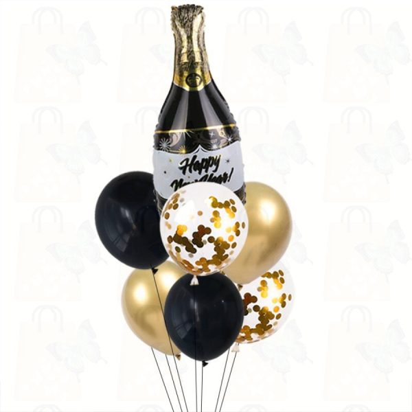 Happy New Year Decorations Wine Bottle Foil Balloons Online now