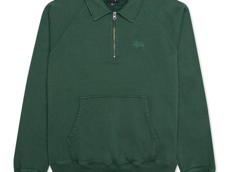 Stussy Polo Zip Fleece - Green on Sale