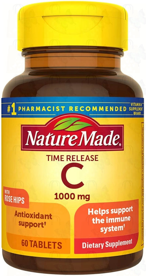 Nature Made Vitamin C 1000 mg Time Release Tablets with Rose Hips, 60 Count to Help Support the Immune System Online Sale