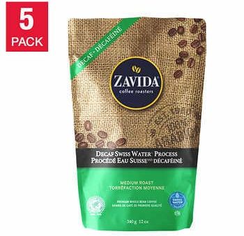 Zavida - Swiss Water Decaf Whole Bean Coffee 5-pack Discount