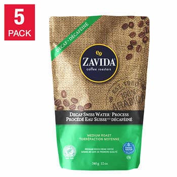 Zavida - Swiss Water Decaf Whole Bean Coffee 5-pack Discount