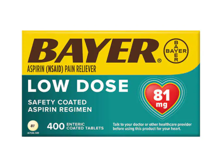 Bayer Aspirin Regimen Low Dose 81 mg, 400 Enteric Coated Tablets Cheap