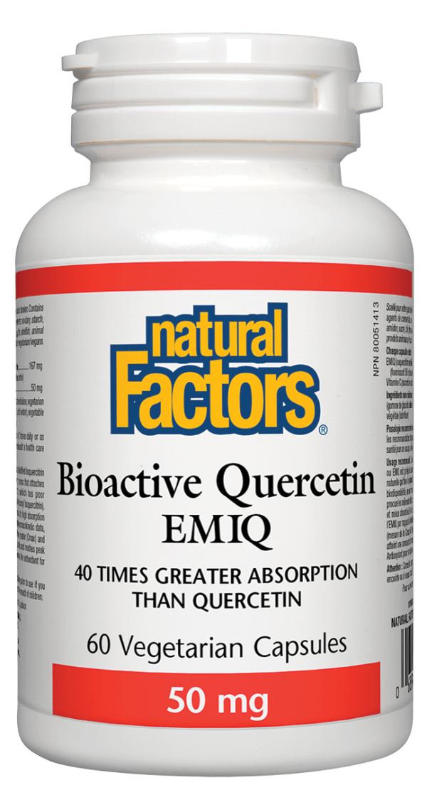 Natural Factors, Bioactive Quercetin EMIQ, 50mg, 60 vegetarian capsules For Discount