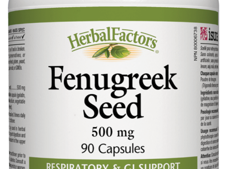 Natural Factors Fenugreek Seed 500 mg, 90 capsules on Sale