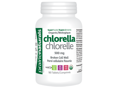 Prairie Naturals Organic & Fair Trade Chlorella 500mg 180 tablets For Sale