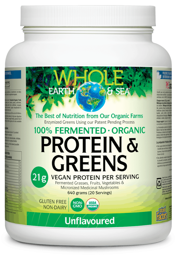 Natural Factors Fermented Organic Protein & Greens 640 g on Sale