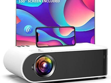 Mini Projector, GooDee W18 WiFi Movie Projector with Synchronize Smartphone Screen with 1080P Support and 200’’ Video Projector Support TV Stick, HDMI, VGA, USB, Laptop, PS4, and iOS Android Phone For Discount