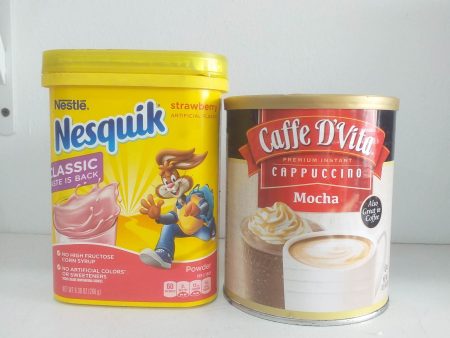 Bundle Nesquick Strawberry Powdered Drink 266g + Cafe D  Vita Premium Instant Cappuccino Mocha 453.6g Online now