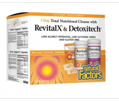 Natural Factors SEVEN DAY Total Nutritional Cleansing Program, RevitalX and Detoxitech Kit Supply