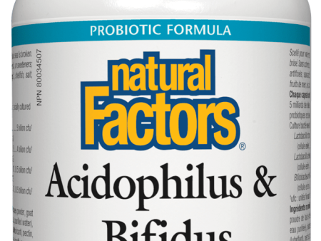 Natural Factors Acidophilus and Bifidus, 5 billion 90 caps Hot on Sale