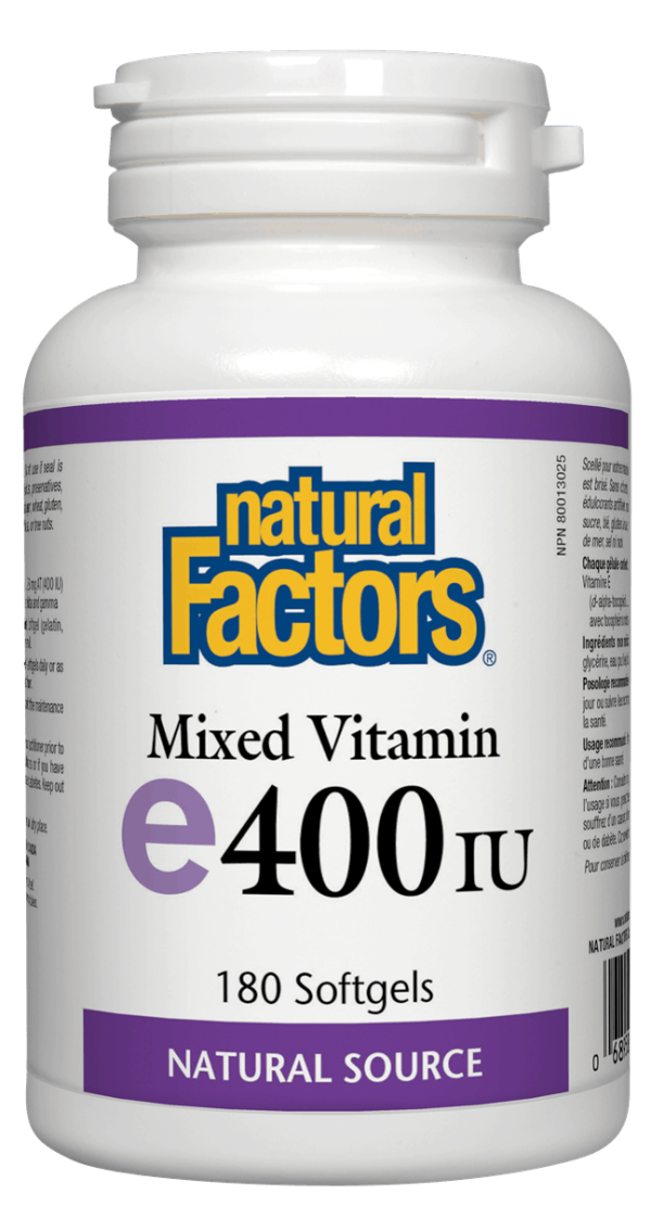 Natural Factors Vitamin E 400IU, 180 softgels For Discount