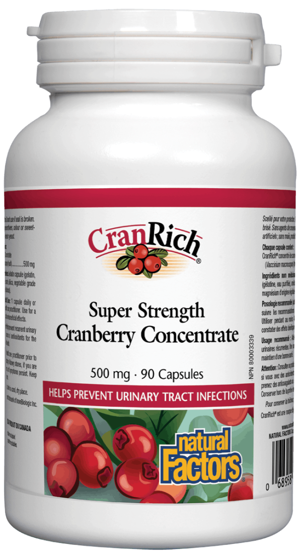 Natural Factors CranRich® Super Strength Cranberry Concentrate, 500 mg, 90 Capsules For Discount