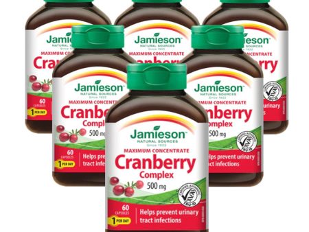 6 x Jamieson Cranberry Concentrate 500mg, 60 caps Bundle For Sale