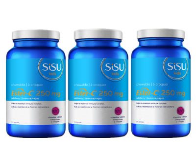 3 x SISU Kids Ester-C® 250 mg, Natural Orange Flavour, 120 chewable Tablets Bundle Cheap