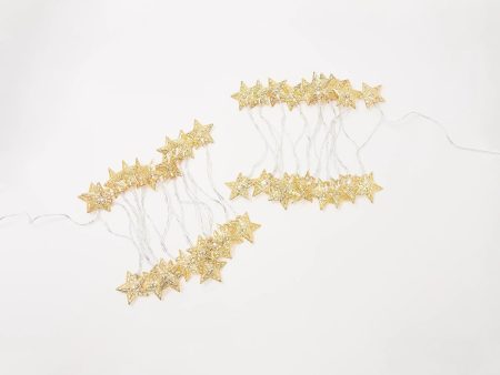 Kringle Express Set of 2 Light Strands with Metal Holiday Icons Gold Stars, on Sale